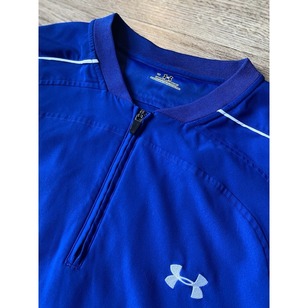 Under Armour Golf Pullover‎ Men Large Blue 1/4 Zip Windbreaker Blade Collar